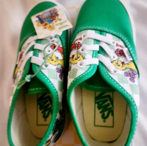 Vans x Sesame Street Authentic Skate Shoe Sneaker Green Youth Kids Size 2.5 NIB - Picture 5 of 7